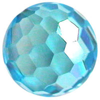 8mm Facet Aquamarine CZ