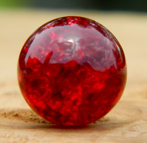 12mm Clear Cracked Dark Red